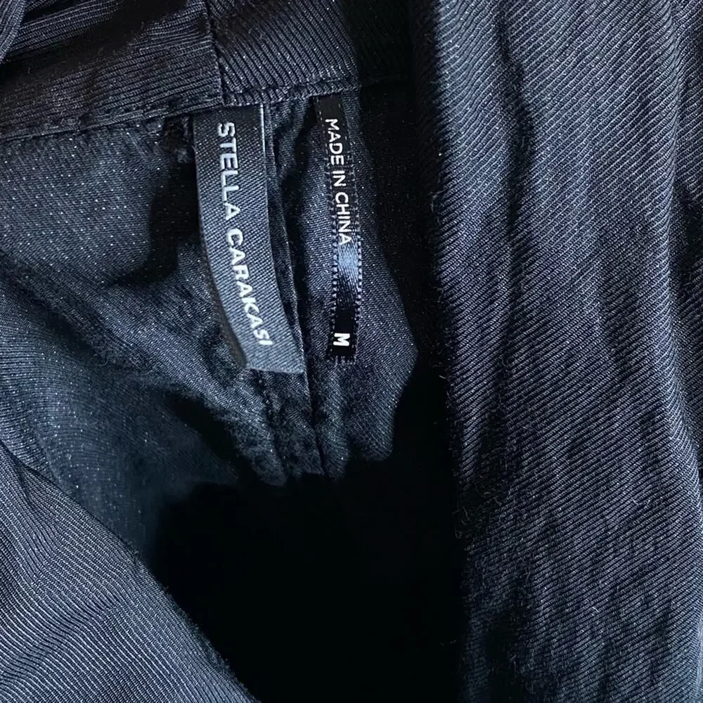 Stella Carakasi‎ Black Full Zip Vest Metallic Flecks Women’s Medium Minimalist - Picture 9 of 11